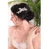 Fxmimior Handmade Hair Comb Silver Rhinestone Floral Clip Pearl Hair Accessories for Brides Women Gilr(Silver)
