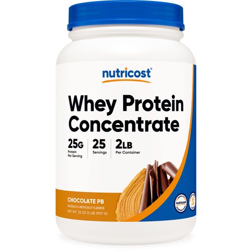 Nutricost Whey Protein Concentrate (Chocolate Peanut Butter) 2LBS - Gluten Free & Non-GMO