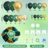 Amandir 153pcs Green and Gold Balloon Garland Arch Kit, Different Sizes 18 12 10 5 inch Green Latex Metallic Confetti Balloons for Graduation Birthday Anniversary Safari Party Decoration Supplies