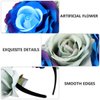Day of The Dead Headpiece Halloween Costume Mexican Headband Rose Flower Crown Dia de Los Muertos Headpiece for Halloween Carnival Wedding Festival Sapphire Random Color