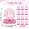 12PCS Disco Ball Party Decorations 70s Disco Table Honeycomb Centerpieces Western Cowgirl Party Table Toppers Hot Pink Disco Party Table Centerpieces for Girls Birthday Party Supplies