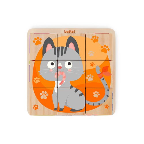 Battat – Wooden Cube Puzzle – Puzzles for Toddlers - 6 Puzzles in 1 – Wooden Toys – Educational Toys – 2 Years + – Puzzle Cube: Pets