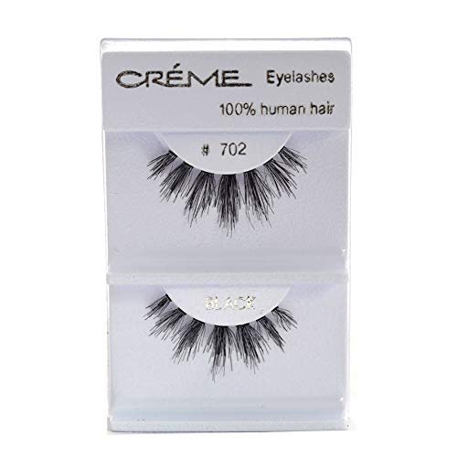 6 Pairs Crème 100% Human Hair Natural False Eyelash Extensions #702