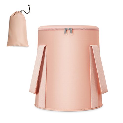 20L Collapsible Bucket Foot Bath Basin,Multifunctional Portable Foot Bath Tub Bag with Handles,Travel Outdoor Camping Portable Foot Soaking Spa Bucket (Pink)