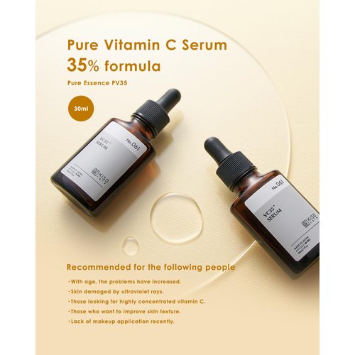 KisoCare 35% Pure Vitamin C Serum for Face Vitamin C, Coix barley extract 30ml 1oz - Made in Japan