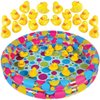 Gamie Duck Pond Matching Game for Kids includes 20 Plastic Ducks with Numbers and 3’ x 6” Inflatable Pool - Fun Memory Game - Water Outdoor Game for Children, Preschoolers, Birthday Party