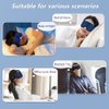 Heated Eye Mask Cordless for Dry Eyes, USB Eyes Heating Pad, Rechargeable, Real Silk, Sleep Mask for Men Women, Warm Eye Compress for Relief Stye, Blepharitis, Chalazion Navy