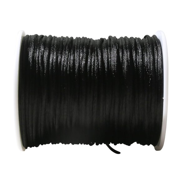 Promise Babe Black Satin Rattail Cord for Baby Teething Necklace 75m DIY Teether Craft Supplies Line