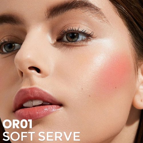 FOCALLURE Silky Cream Liquid Blush,Leaving a Matte Dewy Makeup Look,Easy to Apply and Create a Natural Flush,Long Lasting and Lightweight Cheek Blush Face Makeup,SOFT SERVE