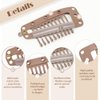 Dreamlover Wig Clips, Hair Extension Clips, Wig Clips to Secure Wig, 10 Teeth, Brown, 30 Pieces