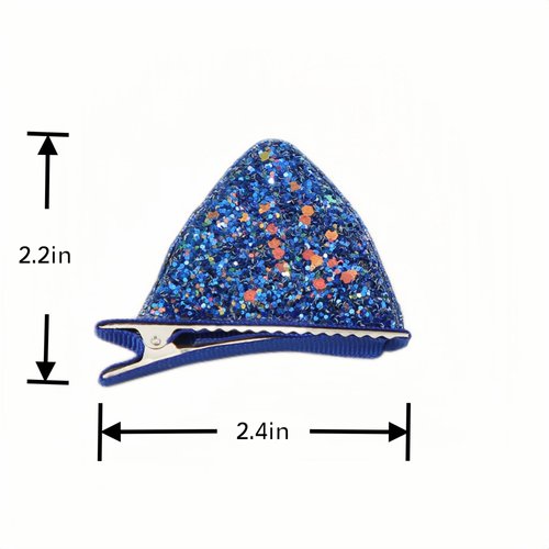 Glitter Sequin Cat Ear Hair Clips for Girls,Colorful Alligator Hair Accessories for Women Girls Cute and Fancy Styling Cat Theme Party Decorations for Halloween Christmas Cosplay