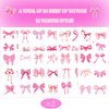 144PCS Pink Coquette Bows Temporary Tattoos Stickers, Coquette Birthday Decorations Coquette Tattoos Stickers Pink Bow Party Favors for Coquette Bachelorette Wedding Party Decor