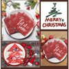 Faccito 100 Pcs Christmas Snowman Paper Napkins Winter Snowflake Cocktail Napkins Red Holiday Let it Snow Beverage Napkins for Xmas New Year Family Gatherings Dinner Party Decoration Supplies