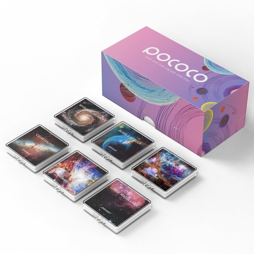 POCOCO Gorgeous Nebula Series Galaxy Star Projector Night Light Discs: Realistic Galaxy Patterns, 5K Ultra HD, 96% Light Transmission, High Brightness - 6-Piece Pack (Projector Not Included)
