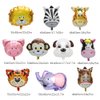 LZYMSZ 10PCS Animal Balloons, 25Inch Giant Zoo Animal Balloons Kit, Jungle Safari Animals Theme Birthday Party Decorations for Kids Gift Baby Shower Party Supplies