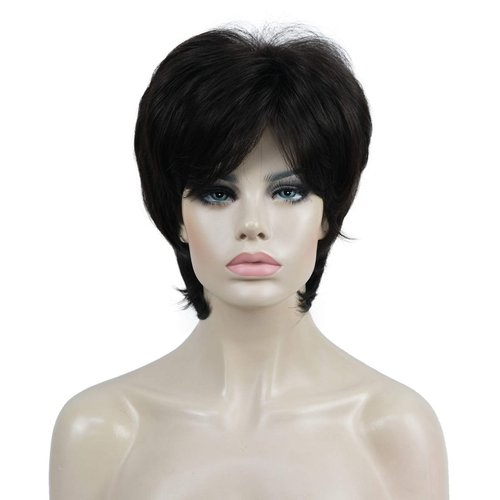 Aimole Short Layered Straight Wigs Synthetic Women's Wig Full Hair (4 Dark Brown)