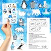 96pcs Polar Bear, Penguin, Seal, Arctic Fox Tattoos Stickers | Arctic Animal Temporary Tattoos Stickers | Winter Birthday Party Decorations Supplies Favors Gifts for Kids Pre School
