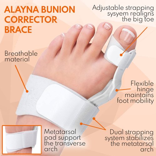 Bunion Corrector and Bunion Relief Orthopedic Bunion Splint Pads for Men and Women Hammer Toe Straightener and Bunion Protector Cushions- Relieve Hallux Valgus Foot Pain and Soothe Sore Bunions