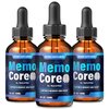 (3 Pack) Memo Core – Memo Core Drops Memory Support with Natural Liquid Blend in a Convenient Dropper | Daily MemoCore Vitamins for Focus, Clarity & Sharpness | Easy-to-Take Pills (90 Servings)