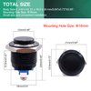 Twidec/16mm Waterproof Black Metal Shell Momentary Raised Top Push Button Switch 3A/12~250V SPST 1NO Start Button for car Modification Switch M-16-BK-G