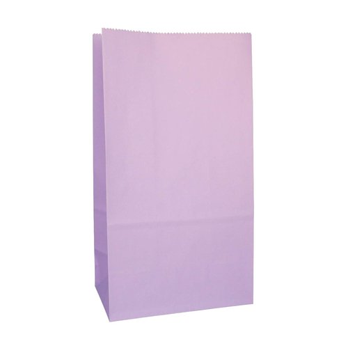 Party Favor Bag - 50 Pack Light Purple Lavender Lilac Color Paper Kraft Lunch Gift Treat Bags Ideal for Baby Shower, Birthday Party, Craft Projects, Gift Bags