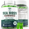 Sugar-Free Sea Moss Gummies 5000mg, Extra Strength Irish Moss Gel Supplement with Iodine, Chlorophyll, Unfiltered ACV, D3, Burdock Root, Bladderwrack for Immune, Digestive, Joint, Skin, Vegan 60 Chews