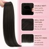 GOO GOO Sew in Hair Extensions Real Human Hair, Weft Hair Extensions Human Hair, 2 Dark Brown 20inch 105g, Weft Bundles Straight Silky Remy Hair