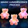 sofipal LED Teddy Bears Stuffed Animals, Cute Glow Bear Plush Toys Creative Colorful Luminous Light Up Doll Gifts for Bedroom, Kids, Baby, Valentine (Pink,18 inch)