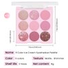 9Colors Glitter&Matte Eyeshadow Palette, Glitter Shimmer Sparkly Eye Shadow Palette Makeup, Warm Pastel Eyeshadows Palette Long Lasting Waterproof Naturing-Looking Women Girls Eye Shadow (6#)
