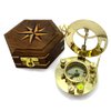 Marine Sundial Compass with Wooden Box Vintage Brass Ship Navigate Device J.H.Steward Ltd. Strand London Functional Sundial with time Chart Nautical Gift Collection