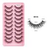 Generic Lashes Faux Mink False Eyelashes, 10pcs, Wispy Long Length, Fluffy (6D-02), black