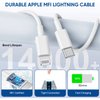 3 Pack Fast Charger iPhone, [Apple MFi Certified] 6FT iPhone Charger Fast Charging USB C Wall Charger Adapter 6 Foot Type C to Lightning Cable with iPhone 14 Pro Max/13 Pro/12/12 Pro/11 Pro Max/XS Max