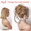 HOOJIH Messy Bun Hair Piece, Super Long Tousled Updo Hair Bun Extensions Wavy Hair Wrap Ponytail Hairpieces Hair Scrunchies with Elastic Hair Band for Women HB007 Grace - Wine Red