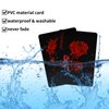 Joyoldelf Black Playing Cards with Rose Pattern, 2pcs Deck of Cards, PVC Plastic & Waterproof Playing Cards, Cool Card Decks Suitable for Family or Friend Card Games, Party, Magic, Trick Tool