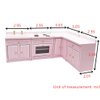 SXFSE Dollhouse Decoration Accessories,1:12 Dollhouse Miniature Furniture Wooden Kitchen Cabinet Set Freely Combined (Pink)