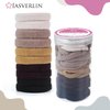 JASVRELIN 100 pcs Seamless Cotton Hair Ties, Thick Hair Elastic Bands Soft No Damage Ponytail Holders for Women Girl 1.5 inch (5 Colors)