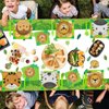 Jungle Safari Party Decorations - Include Animal Shaped Plates, Safari Tablecloth, Napkins, Forks, Safari Theme Party Supplies for Kid's Birthday, Baby Shower, Jungle Animal Theme Party, Serves 20