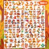 100PCS Fox Temporary Tattoos Stickers Theme Woodland Animals Birthday Party Decorations Favors Supplies Cute Farm Forest Foxes Fall Tattoo Sticker Gifts For Boys Girls School Prizes Carnival Christmas