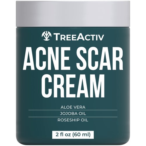 TreeActiv Acne Scar Cream, 2 fl oz, Acne Scar Treatment for Face, Stretch Marks, and Body Scars, Acne Scar Removal Cream for Body, Acne Scar Remover for Cuts and Burns, For All Skin Types, 500+ Uses