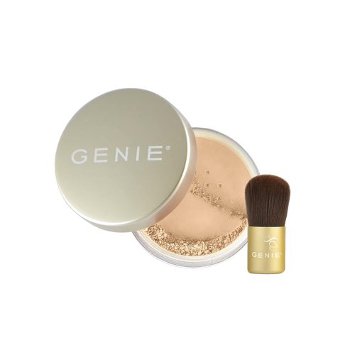 GENIE NUTRATANICALS Antioxidant Foundation Light, 8 gm & Small Kabuki Brush