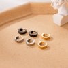 3 Pairs Stainless Steel Hoop Earrings for Women Men Minimalist Huggie Earrings Gold Silver Black Hypoallergenic Tiny Cartilage Hoop Earrings