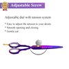5.5 inch Purple Hair Cutting Scissors Set with Razor, Leather Scissors Case, Barber Hair Cutting Shears Hair Thinning/Texturizing Shears for Professional Hairdresser or Home Use (Purple)