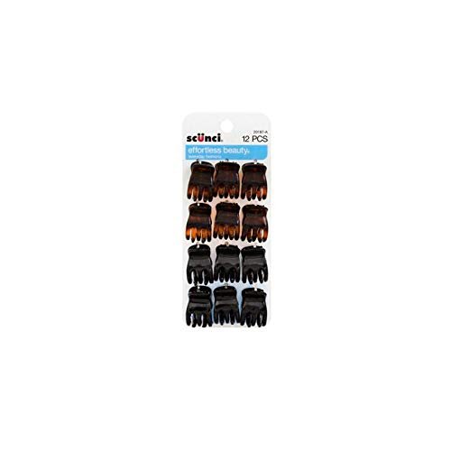 Scunci All-Day Hold Assorted Colors Mini Jaw Clips, 12 pcs