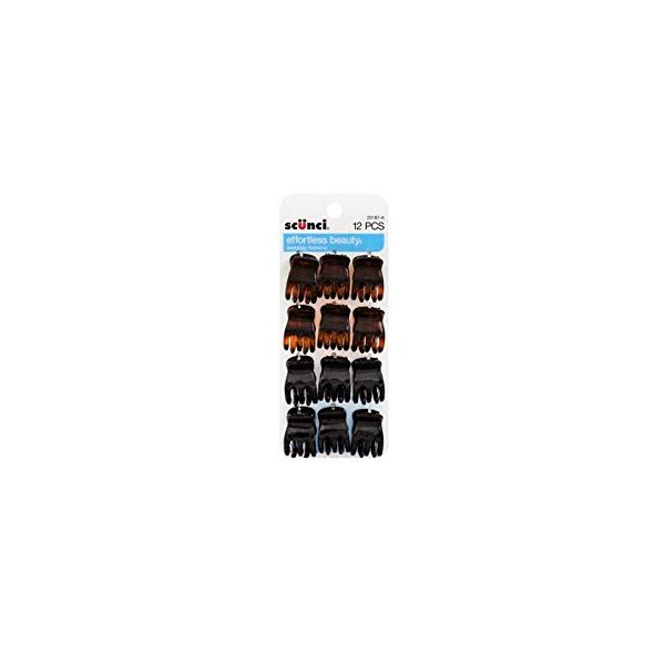 Scunci All-Day Hold Assorted Colors Mini Jaw Clips, 12 pcs