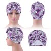 WKJHO 4 Pieces Women Turban Hat Head Wraps for Women Girls Twist Knot Pre-Tied Bonnet Turbans for Women Unique Leaf Pattern Beanie Cap Hats