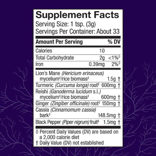 Host Defense MycoBotanicals Brain & Body* Powder - Digestive & Immune Support Supplement with Lion's Mane & Reishi Mushroom - Brain Supplement to Support Memory & Focus - 3.5 oz (33 Servings)*