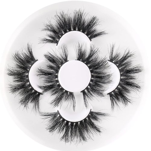 25mm Lashes Real Mink Lashes Fluffy Dramatic False Eyelashes Mink 3 pairs Dramatic 25mm Real Mink Eyelashes Bulk BEFACL …