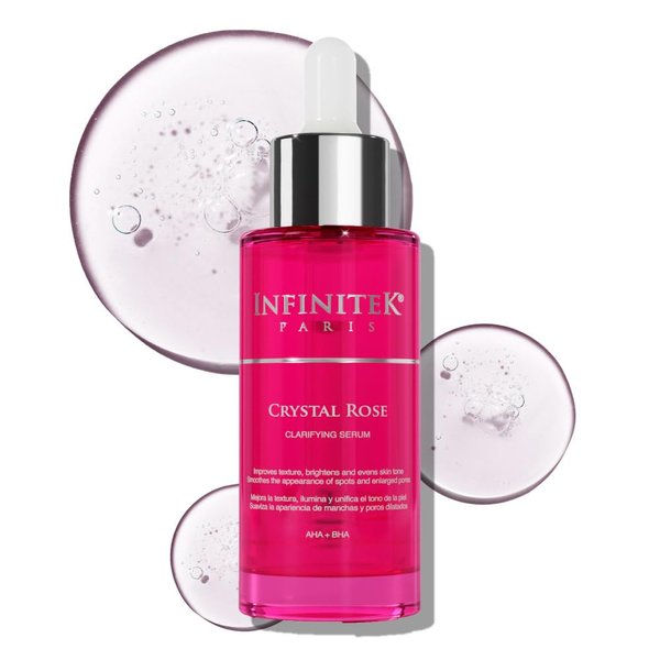 Infinitek Paris Crystal Rose Serum - Hydrating and Exfoliating Brightening Serum, Face Moisturizer and Skin Lightening Serum for Radiant, Moisturized Skin - Premium Facial Moisturizer 1 Fl Oz