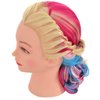 LHNHAIR 35 Inch Colorful Hair Mannequin Head Manikin Cosmetology Makeup Manican Doll Training Head with Stand for Practice Braiding Styling Updos Display