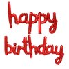 Happy Birthday Balloons Banner 16 Inch Hanging Birthday Balloons 3D Silver Foil Cursive Script Letter Balloons for Kids and Adults Birthday Party Decorations Supplies (Red)